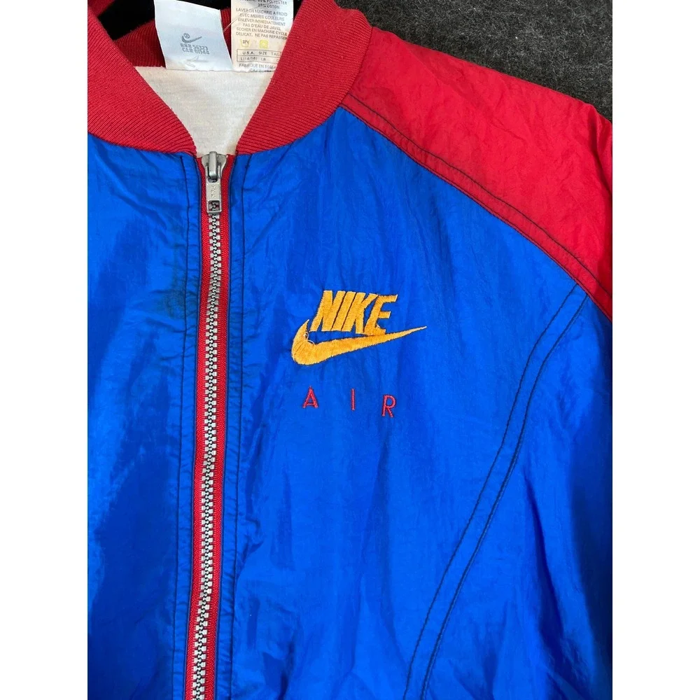 VTG 90s Nike Air Windbreaker Jacket Youth Large Colorblock Full Zip Sportswear